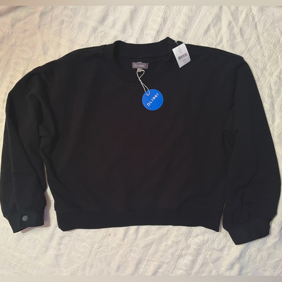 DL1961 Black Cropped Sweatshirt. NWT - Picture 2 of 5